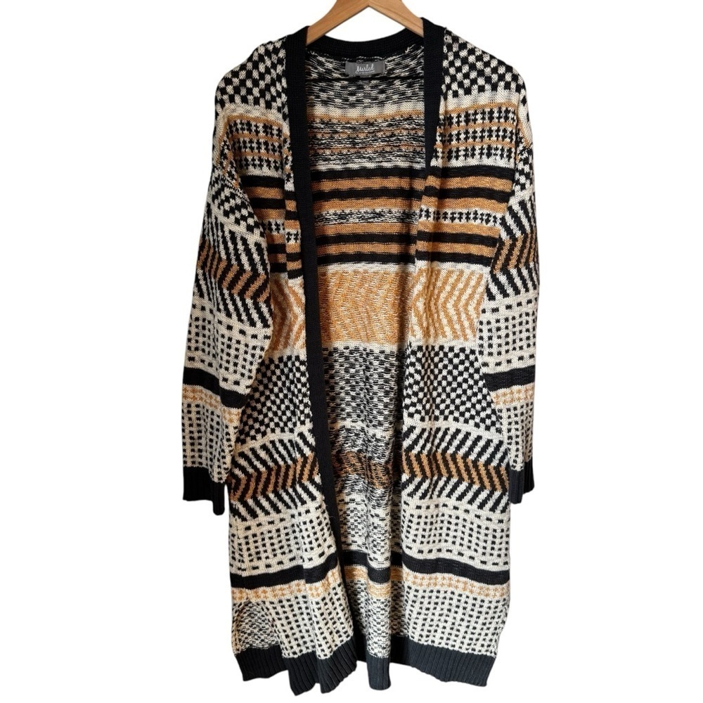 Marled Reunited Aztec Longline Open Cardigan Sweater-  Long Sleeve Size 1X
